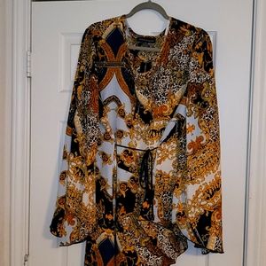 Multi Colored Top Open Sleeve Top